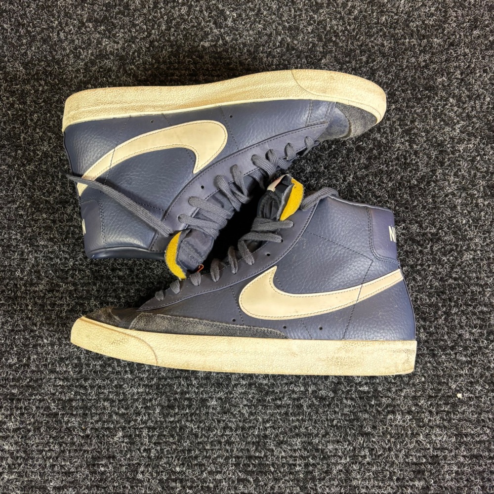 Nike Blazer Mid 77 Vintage Mens Thunder Blue Leather Retro Sneakers size 12